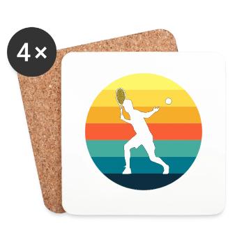 TENNIS JOUEUR JOUEUSE FAN CLUB SPORT - Dessous de verre (lot de 4) - blanc - Devant