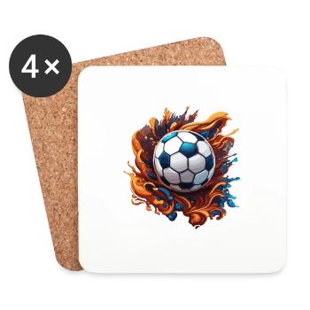 Soccer / Game / Ball / Field / Shooting - Coasters (set of 4) - white - Front