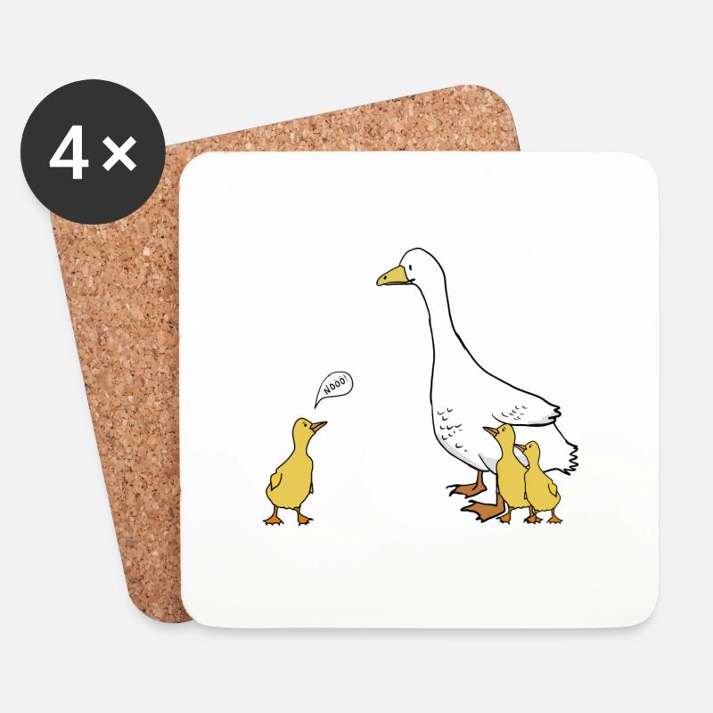 Gänse Nöööö - Untersetzer (4er-Set) - Weiß