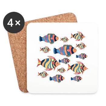 Poissons - Dessous de verre (lot de 4) - blanc - Devant