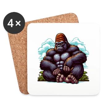 Gorilla - Coasters (set of 4) - white - Front