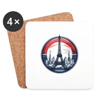 Paris Eiffelturm - Untersetzer (4er-Set) - Weiß - Vorne