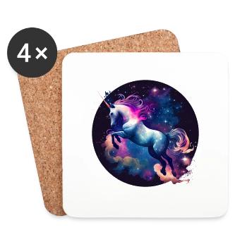 Magisches Einhorn - Untersetzer (4er-Set) - Weiß - Vorne