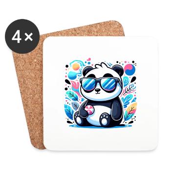 Lunettes de soleil Panda - Dessous de verre (lot de 4) - blanc - Devant