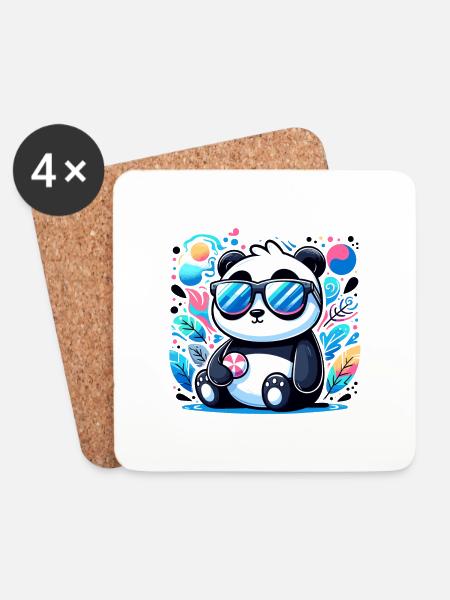 Panda Sunglasses - Coasters (set of 4) - white