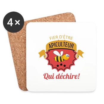 Apiculteur - Dessous de verre (lot de 4) - blanc - Devant