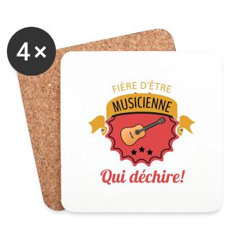 Musicienne qui déchire - Dessous de verre (lot de 4) - blanc - Devant