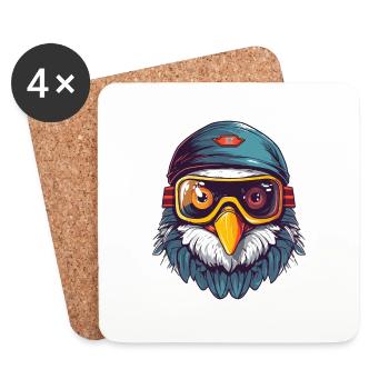 Adler Winter Schnee - Untersetzer (4er-Set) - Weiß - Vorne