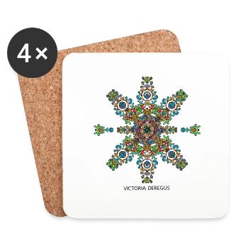 Christmas Snowflake by Victoria Deregus 03 - Coasters (set of 4) - white - Front