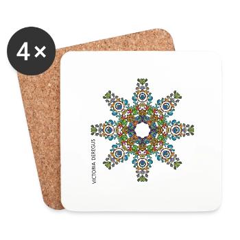 Christmas Snowflake by Victoria Deregus 04 - Coasters (set of 4) - white - Front