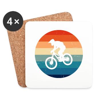 Mountainbike Mountainbiker MTB Radfahren - Untersetzer (4er-Set) - Weiß - Vorne