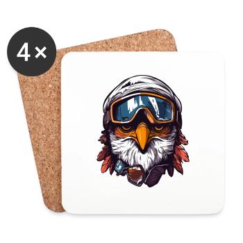 Adler Winter Schnee - Untersetzer (4er-Set) - Weiß - Vorne