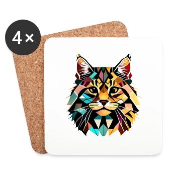 Maine Coon Cat Owner Cat Kitten Male - Coasters (set of 4) - white - Front