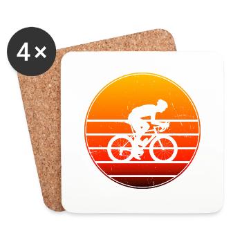 Road Cyclist Women Men Road Bike Road Bike - Coasters (set of 4) - white - Front