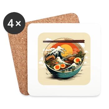 Ramen Wave - Coasters (set of 4) - white - Front