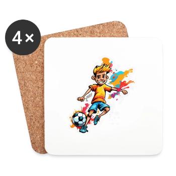 Footballer / Soccer / Pitch / Team - Coasters (set of 4) - white - Front