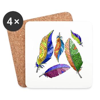 Stylo - Dessous de verre (lot de 4) - blanc - Devant