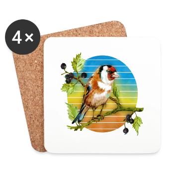 Bunter Vogel - Untersetzer (4er-Set) - Weiß - Vorne