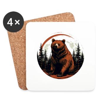 Wild bear - Coasters (set of 4) - white - Front