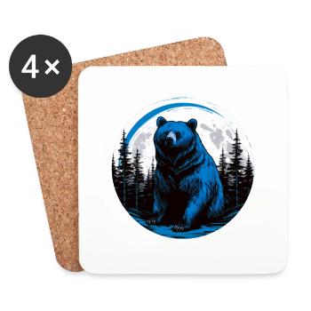 Night bear - Coasters (set of 4) - white - Front