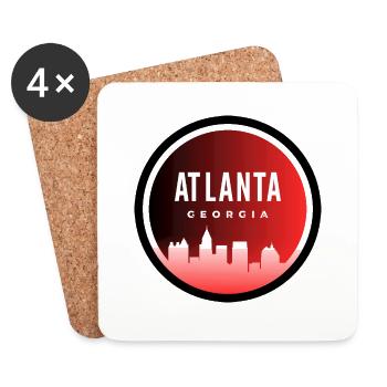 "Vibrant Atlanta Fusion of History and Innovation - Coasters (set of 4) - white - Front