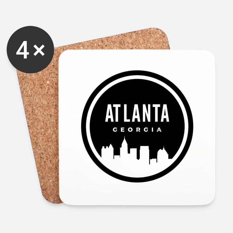 "Atlanta: Lebendige Verschmelzung von Geschichte und Innovation - Untersetzer (4er-Set) - Weiß