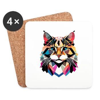 Maine Coon Cat Owner Cat Kitten Male - Coasters (set of 4) - white - Front