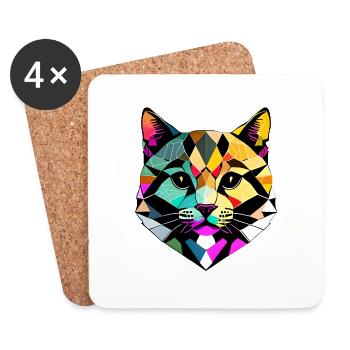 Cat, Pet, Kitten, Cat Owner, Domestic Cat - Coasters (set of 4) - white - Front