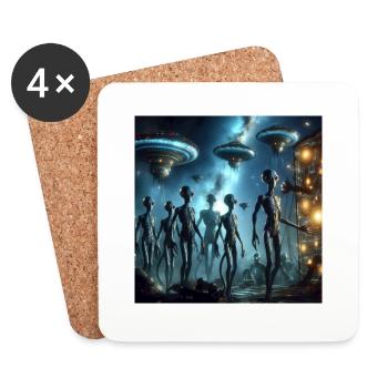 Spiritualité de l’espace - Dessous de verre (lot de 4) - blanc - Devant