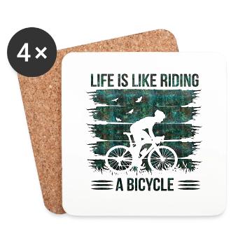 bike bicycle cycle lifestyle healthy transport - Coasters (set of 4) - white - Front