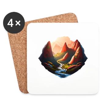 Mountains Mountain Hiking Hike Mountain Hikers Hiking - Coasters (set of 4) - white - Front
