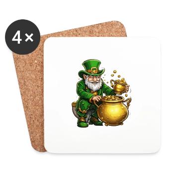 Leprechaun / Leprechaun / Green / Ginger / Ireland - Coasters (set of 4) - white - Front