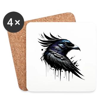 Crow - Coasters (set of 4) - white - Front