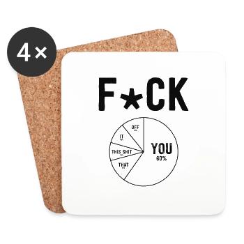 Expressive Euphemisms: The 'Fck Spectrum' T-Shirt - Coasters (set of 4) - white - Front