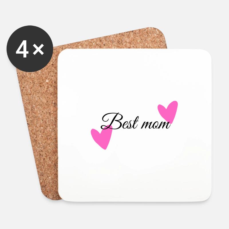 Best mom T-Shirt Design - Untersetzer (4er-Set) - Weiß