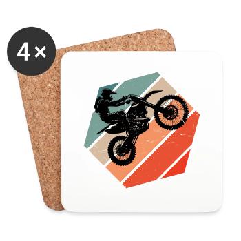 Herren Dirt Bike Motocross Dirt Biker Supermoto - Untersetzer (4er-Set) - Weiß - Vorne