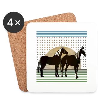 Horses - Coasters (set of 4) - white - Front