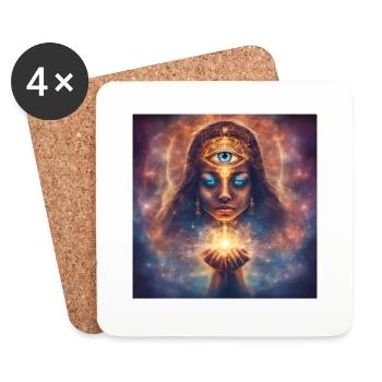 Spiritualität Sterne Astrologie - Untersetzer (4er-Set) - Weiß - Vorne