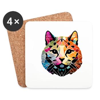 Maine Coon Cat Cat Chaton Chaton Chat Propriétaire - Dessous de verre (lot de 4) - blanc - Devant