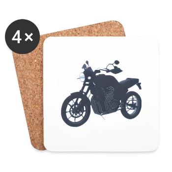 Moto Motocross Motard Motard Fan de Moto - Dessous de verre (lot de 4) - blanc - Devant