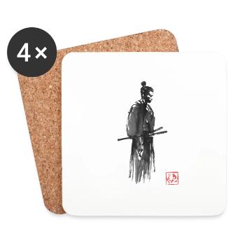 Samurai Profile - Coasters (set of 4) - white - Front