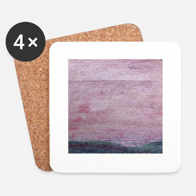 Abstrakter Rosa Himmel - Untersetzer (4er-Set) - Weiß