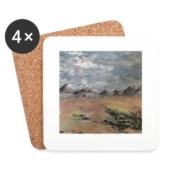 Landschaft mit Bergen - Untersetzer (4er-Set) - Weiß - Vorne