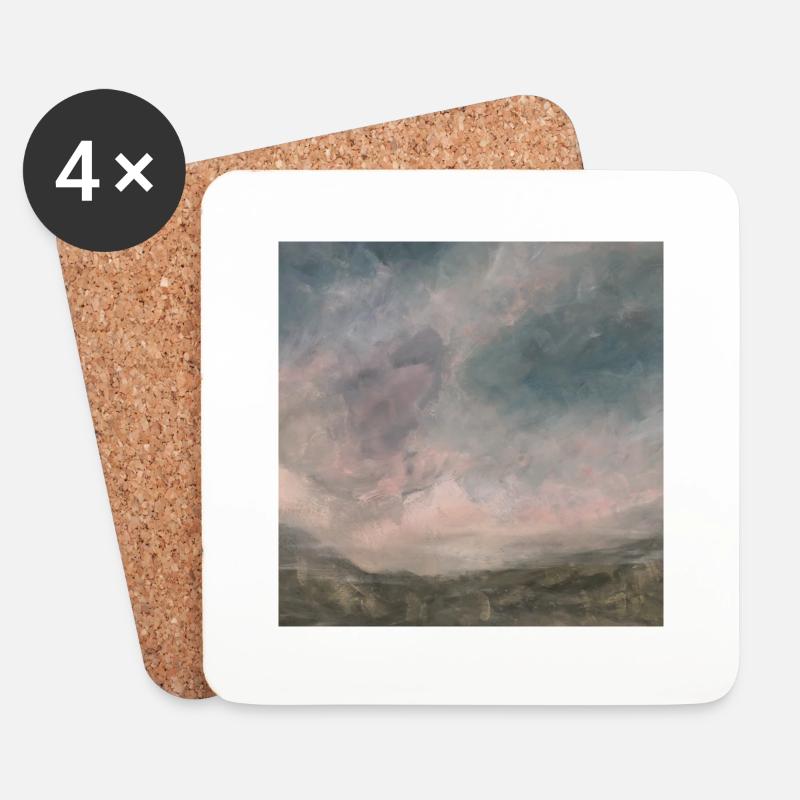 Abstrakter Himmel rosa - Untersetzer (4er-Set) - Weiß