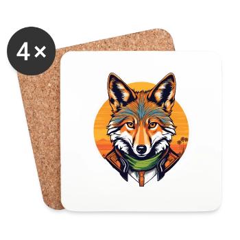 Jackal - Coasters (set of 4) - white - Front