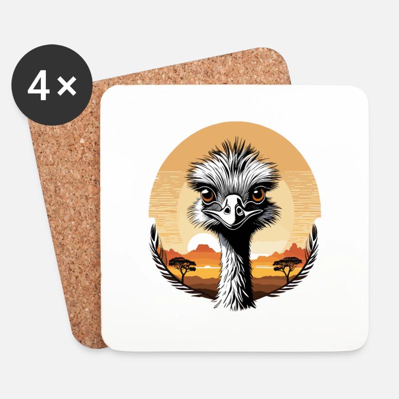 Emu - Untersetzer (4er-Set) - Weiß