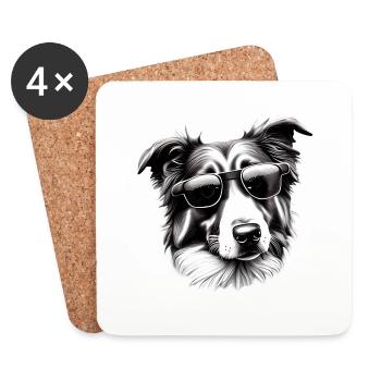 Australian Shepherd Dog Owner Dog Puppy - Coasters (set of 4) - white - Front