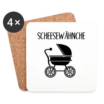 Scheesewähnche - Untersetzer (4er-Set) - Weiß - Vorne