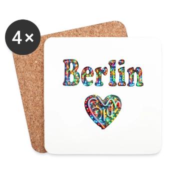 Un cœur pour Berlin - Dessous de verre (lot de 4) - blanc - Devant