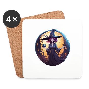 Witch / Magic / Witch Ritual / Fairy Tale / Spell - Coasters (set of 4) - white - Front
